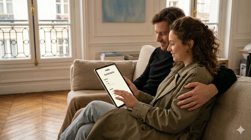 Couple viewing shared list